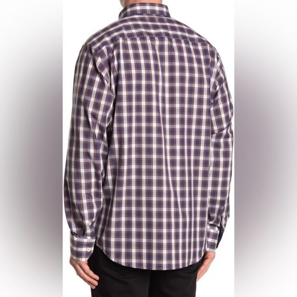 Bugatchi Plaid print classic fit premium soft cotton shirt, size M and L, NWT - Picture 2 of 8